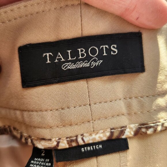 Talbots Khaki Trousers Pants Classic Straight Leg Professional Career Women's 2 - Picture 5 of 7